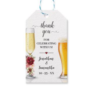 bubbles & brews favor tag marsala bridal shower