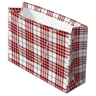 Buchanan tartan red white plaid large gift bag