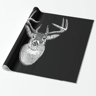 Buck on Bold Black White Tail Deer