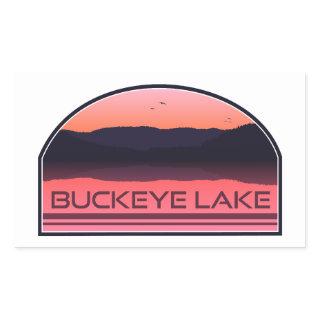 Buckeye Lake Ohio Red Sunrise Rectangular Sticker