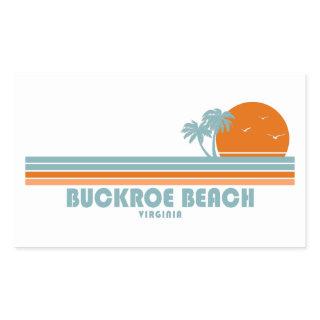 Buckroe Beach Virginia Sun Palm Trees Rectangular Sticker