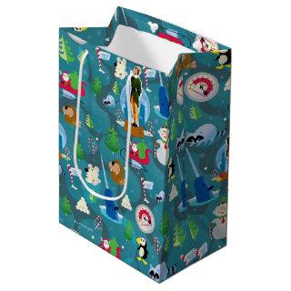 Buddy the Elf and Characters Teal Pattern Medium Gift Bag