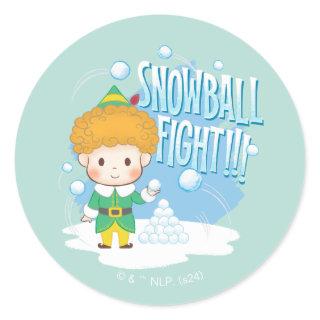 Buddy the Elf Snowball Fight! Classic Round Sticker