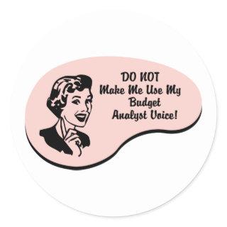 Budget Analyst Voice Classic Round Sticker