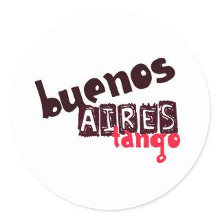 Buenos Aires Tango Classic Round Sticker