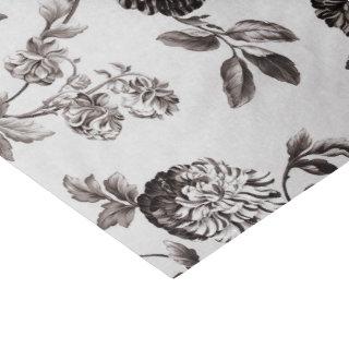 Buff Gray Taupe Vintage Floral Toile No.2 Tissue Paper