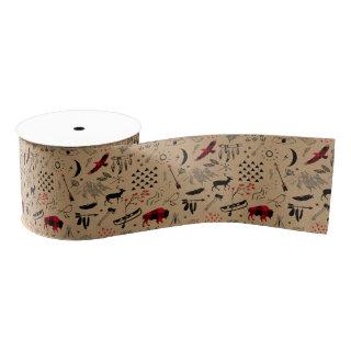 Buffalo Adventures Black and Red Plaid/Kraft ID599 Grosgrain Ribbon