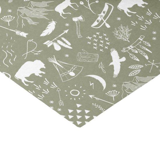 Buffalo Adventures Pattern White ID599 Tissue Paper