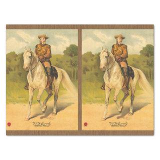 Buffalo Bill Cody on Horse Pattern Decoupage Tissue Paper