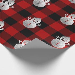 Buffalo Plaid Christmas Holidays Snowman Silver