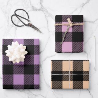 Buffalo Plaid Pink, Purple, and Orange Shades  Sheets
