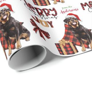 Buffalo Plaid Rottweiler Dog Christmas
