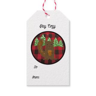 Buffalo Plaid Woodland Animal Gift Tags