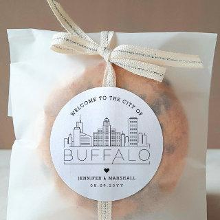 Buffalo Skyline | Wedding Welcome Favor Classic Round Sticker