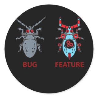 Bug or Feature Software Developer Game Classic Round Sticker