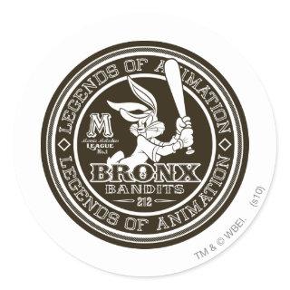 BUGS BUNNY™ Bronx Bomber's Round Logo B/W Classic Round Sticker