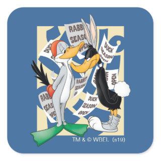 BUGS BUNNY™ & DAFFY DUCK™ Ready For Hunting Season Square Sticker