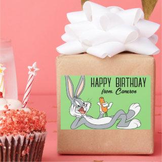 BUGS BUNNY™ Lying Down  | Happy Birthday Rectangular Sticker