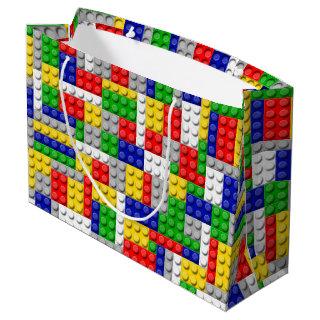 Building Blocks Primary Color Boy's Birthday/Party Large Gift Bag