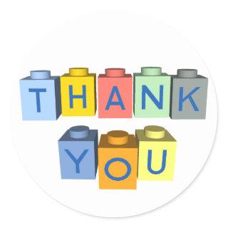 Building Blocks Thank You Message Classic Round Sticker