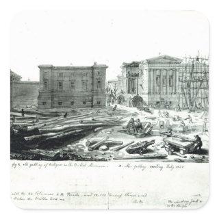 Building the New Gallery of the British Museum Square Sticker