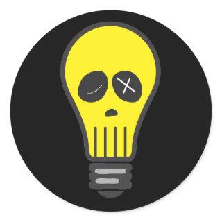 Bulb Skull (Color) Classic Round Sticker