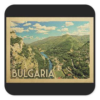 Bulgaria Germany Vintage Travel Square Sticker