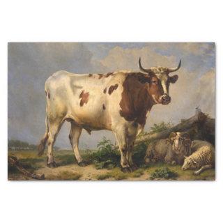 Bull, 1847 by Eugene Joseph Verboeckhoven Tissue Paper