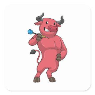 Bull at Darts with Dart Square Sticker