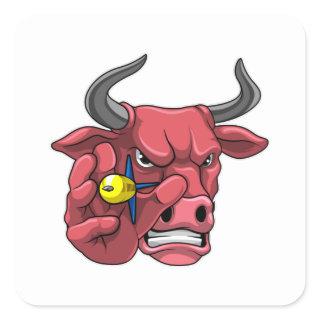 Bull at Darts with Dart Square Sticker