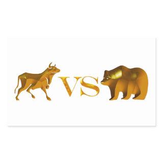Bull Market Vs Bear Market Rectangular Sticker