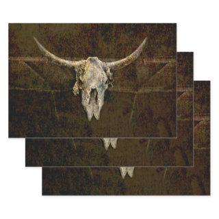 Bull Skull Western Country Brown Old Rustic Grunge  Sheets