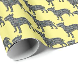 Bull Terrier Dog Silhouette Y&B Grid Yellow