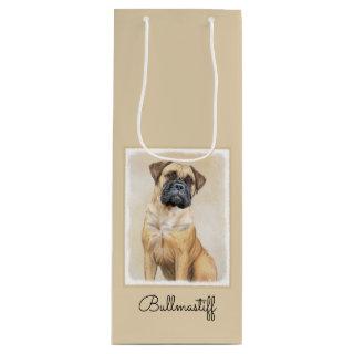 Bullmastiff Painting - Cute Original Dog Art Wine Gift Bag