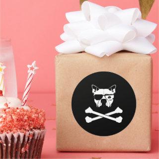 bully and crossbones classic round sticker