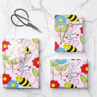 Bumble Bee Flowers Pink  Sheets
