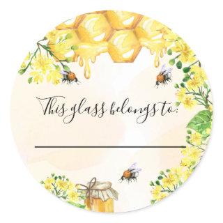 Bumble bees this drink glass belongs to classic round sticker