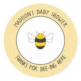 Bumblebee baby shower thank you stickers for favor