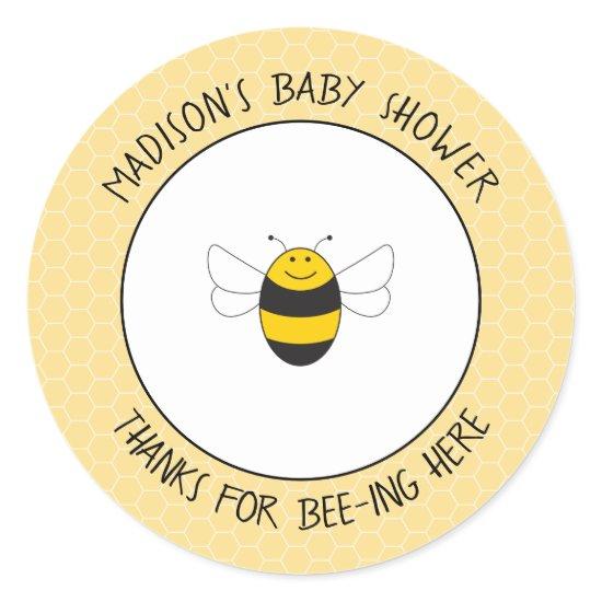 Bumblebee baby shower thank you stickers for favor