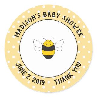 Bumblebee baby shower thank you stickers for favor