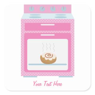 Bun In Oven (pink customizable) Square Sticker