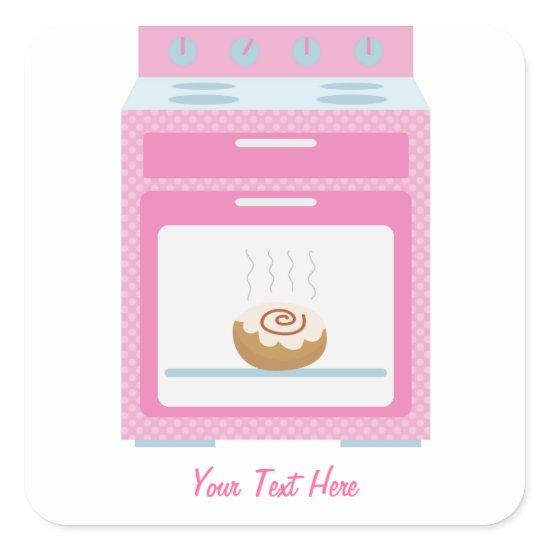 Bun In Oven (pink customizable) Square Sticker