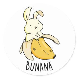 Bunana Funny Bunny In A Banana Pun  Classic Round Sticker