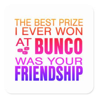 Bunco Dice Square Sticker