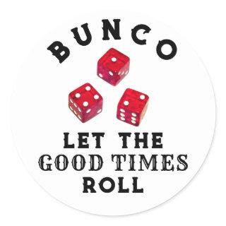 Bunco Game Night Classic Round Sticker