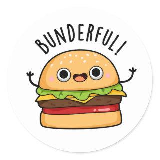 Bunderful Funny Burger Bun Pun Classic Round Sticker