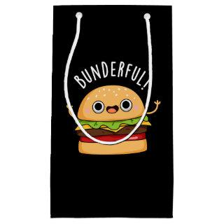 Bunderful Funny Burger Bun Pun Dark BG Small Gift Bag