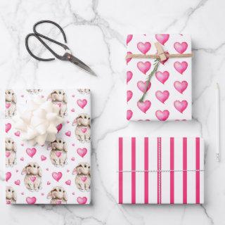 Bunny and Hearts  Set of 3