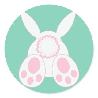 Bunny Behind Classic Round Sticker