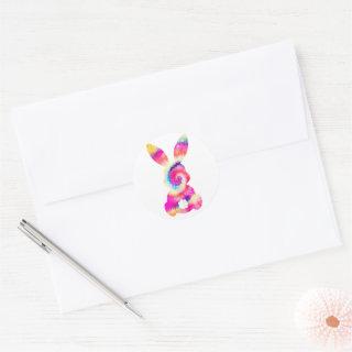 Bunny Easter Tie Dye Rabbit Easter Day  Classic Round Sticker